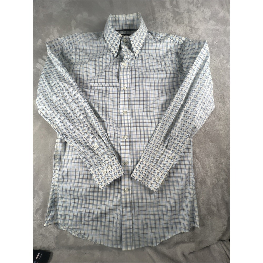 Lauren Ralph Lauren Black Label Dress Button Down Plaid Shirt Men Size 15  32/33